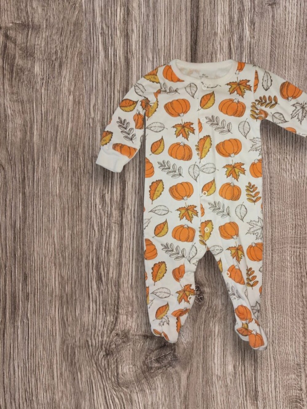 Baby Starters 6M Pumpkin Fall Footed Sleeper One Piece Pajamas